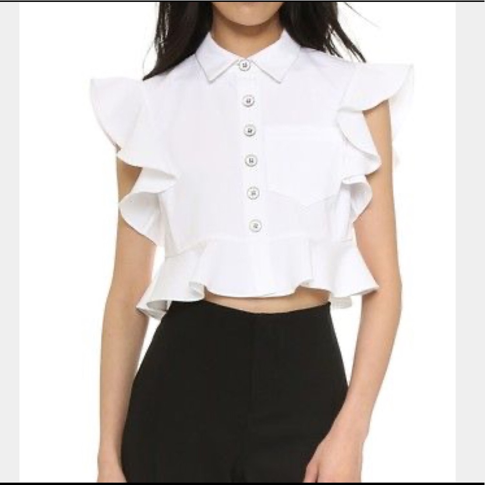 Crop-Top Button-Down Top